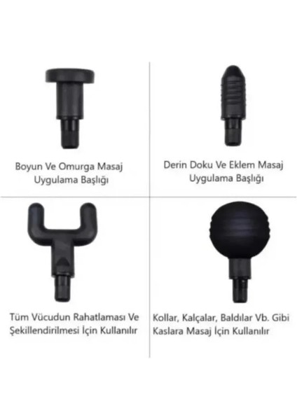 Yeni Nesil Darbeli Titreşimli Şarjlı Sporcu Masaj Tabancası 4 Başlıklı LC-002 (5148) fırsatları