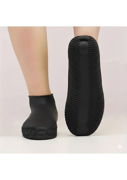 Silikon Ayakkabı Kılıfı Koruyucu – Kaymaz Tabanlı Su Geçirmez Yağmur Kar Botu (L Beden, Siyah) fırsatları