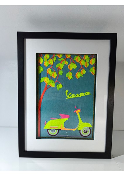 Vespa Tablo Uv LED Li Neon Nakış Işlemeli fiyatları