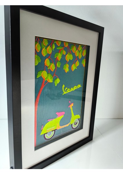 Vespa Tablo Uv LED Li Neon Nakış Işlemeli modelleri