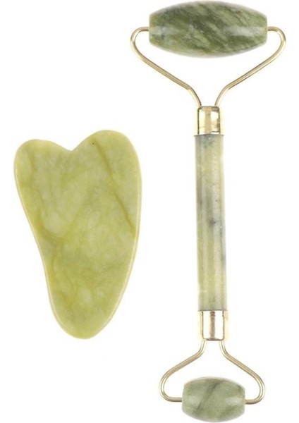 Çift Taraflı 2li Cilt Yüz Masaj Aleti Jade Roller Yeşim Taşı Seti (5148) fiyatları