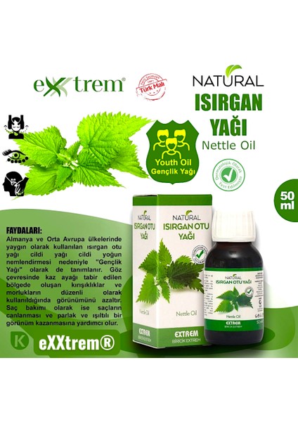 Doğal Isırgan Otu Yağı 50 Ml- Saç Dökülmesine Karşı, Saç Uzatma, Saç Bakımı, Cilt ve Hastalığı modelleri