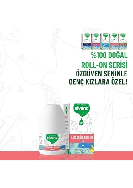 SIVENO%100 Doğal Roll-On Teen Girl Genç Kız Deodorant Ter Kokusu Önleyici Bitkisel Lekesiz Vegan 50 ml fiyatları