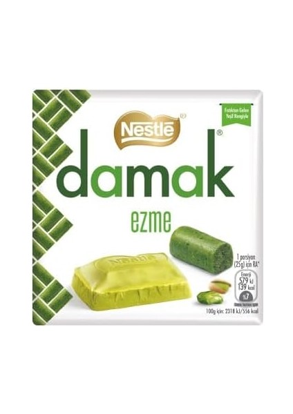 Nestlé Damak Ezme Antep Fıstığı Parçalı ve Ezmeli Beyaz Çikolata 6 x 55G modelleri