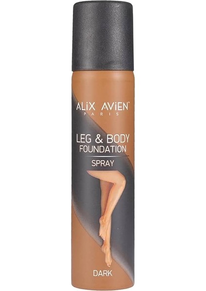 Alıx Avıen Bacak Fondöteni Dark Vücut Makyajı Bronzlaştırıcı Etki Sprey - Leg & Body Foundation Spray 75 ml
