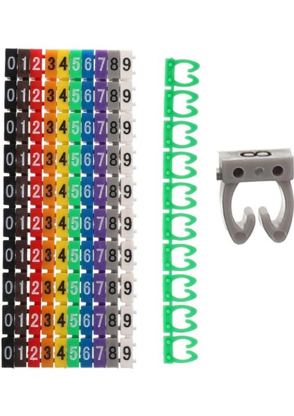 0-9 Dijital Kodlu Renkli Kablo Işaretleyici 6mm