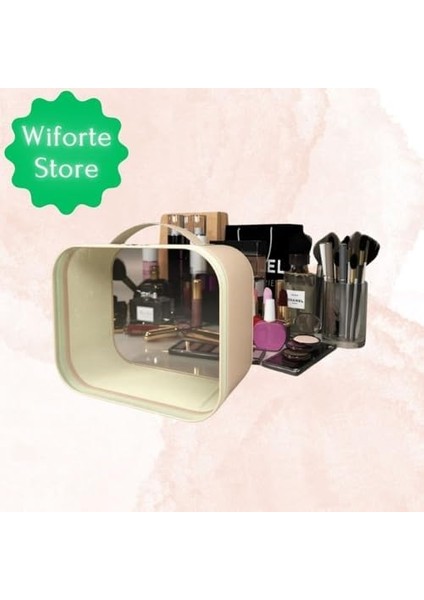 Wiforte Şeffaf Makyaj Çantası - Makyaj Malzemesi Düzenleyici, Sütyen ve Iç Çamaşır Organizeri, Kozmetik Malzemesi Saklama Çantası (Pudra) modelleri