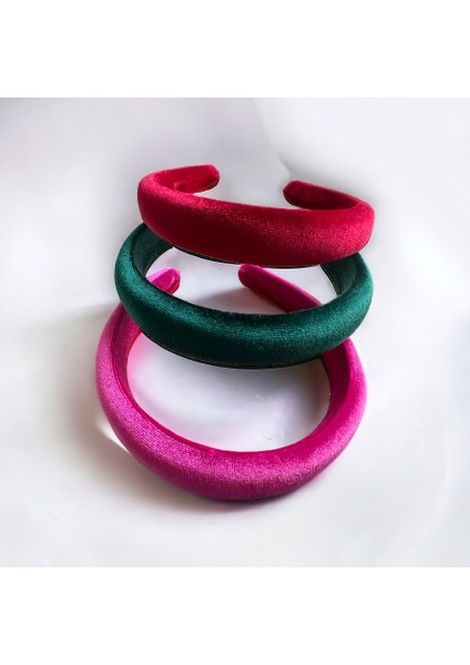 Az Bombeli Kadife Gri, Pembe ve Mavi Renk Üçlü Saç Tacı, Saç Tokası fiyatları