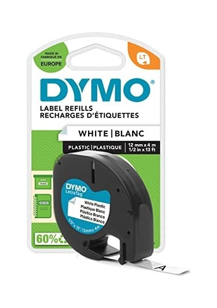 Letratag Plastik Şerit (12 mm x 4 Mt), Beyaz (59422) fiyatları