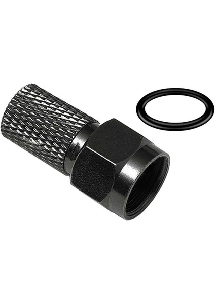 E-325 Siyah Contalı Rg6/u6 22MM 1.kalite F Konnektör (100'LÜ Poşet)