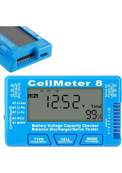 PM-26959 Pil Kapasite Voltaj Test Cihazı Rc 1-8s Lipo Lityum Nımh modelleri
