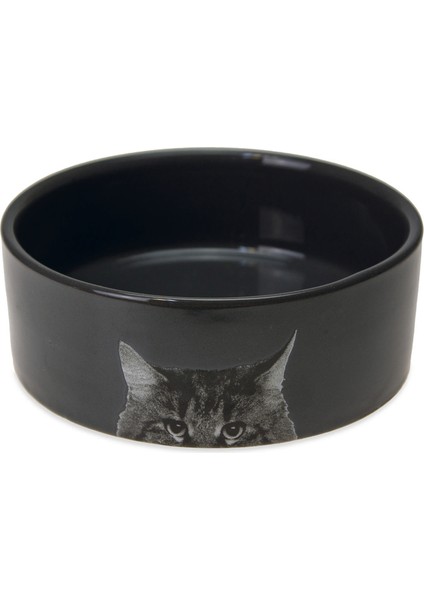 Techmrt Karlıe Seramik Kedi Mama Kabı Antrasit 250 ml