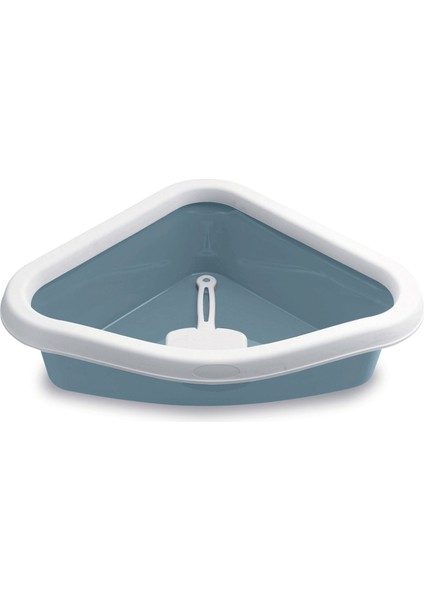 Techmrt Stefanplast Sprınt Corner Beyaz/mavi Kedi Tuvaleti 56X40X14CM