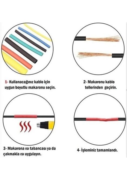 560 Parça Set Isıyla Daralan Makaron Kablo Koruyucu Kılıf modelleri