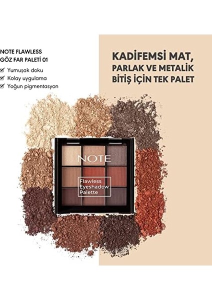 Note Flawless Eyeshadow 01 Göz Far Paleti