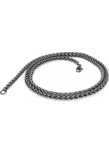 Siyah Renk Çelik Kolye 4mm 3351CEK016