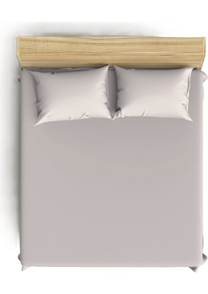 Makiteks %100 Pamuklu Gri 180X200+2*(50X70) Battal Boy Lastikli Çarşaf ve Yastık Kılıfı Seti