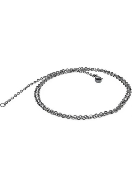 Minik Boy Siyah Çelik Zincir Kolye 0.5mm 3351CEK005