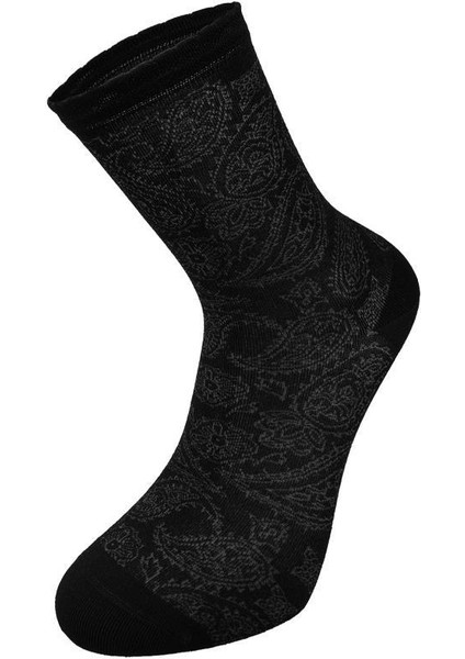 Kadın Premium Dikişsiz Bambu Şal Desenli Çorap Siyah modelleri