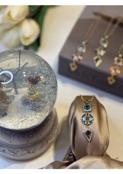 Canlı Renk Geometrik Şekilli Çelik Modern Kolye