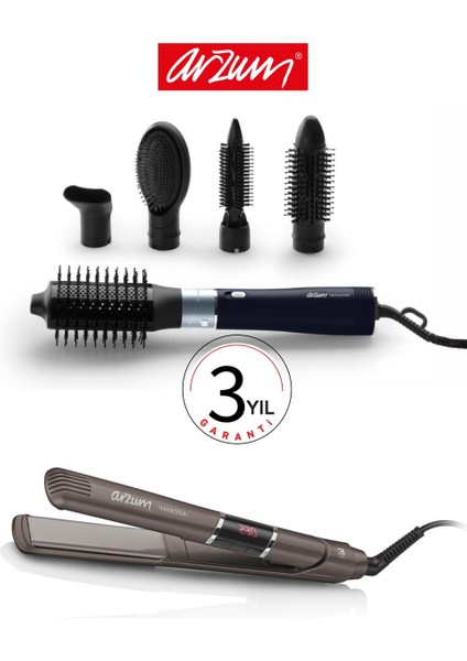 Revolution Hava Üflemeli 5'i 1 Arada Şekillendirici + Arzum Vanessa Saç Düzleştirici