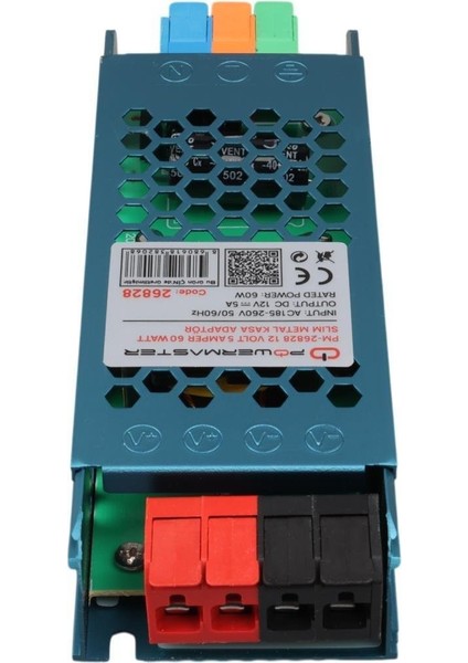 PM-26828 12 Volt 5 Amper 60 Watt Slim Metal Kasa Adaptör 140X50X23MM modelleri