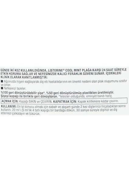Lısterıne Coolmint Ağız Bakım Suyu 500 ml 250 ml fiyatları