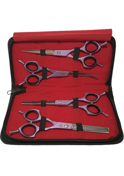 Techmrt Sgroom 4 Lü Çantalı Makas Set 7" Mor