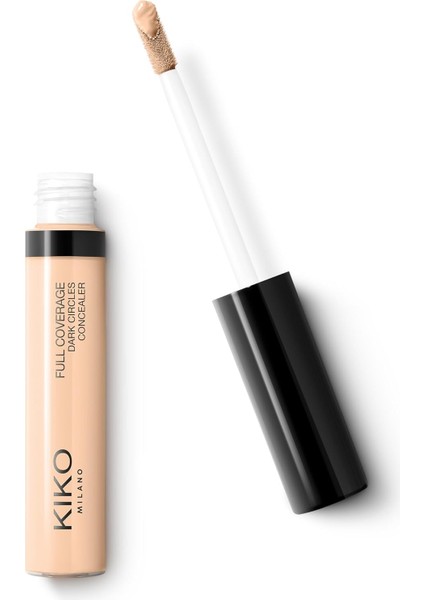 Kıko Milano Full Coverage Dark Circles Concealer 15, Göz Çevresi ve Yüz Için Yüksek Kapatma Gücüne Sahip Sıvı Kapatıcı