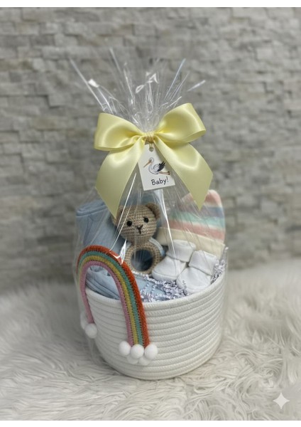 Gökkuşağı Detaylı Çok Amaçlı Sepet, Bebek Hediye Sepeti , Çocuk Odası Organizer (SEPET İÇİNDEKİ ÜRÜNLER GÖRSEL AMAÇLIDIR) indirimleri