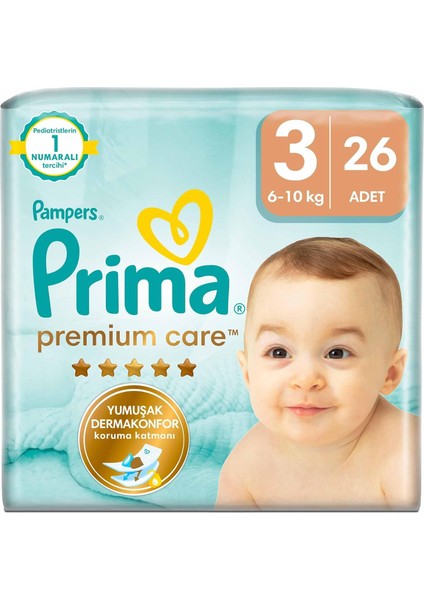 Prima Bebek Bezi Premium Care 3 Numara 26 Adet modelleri