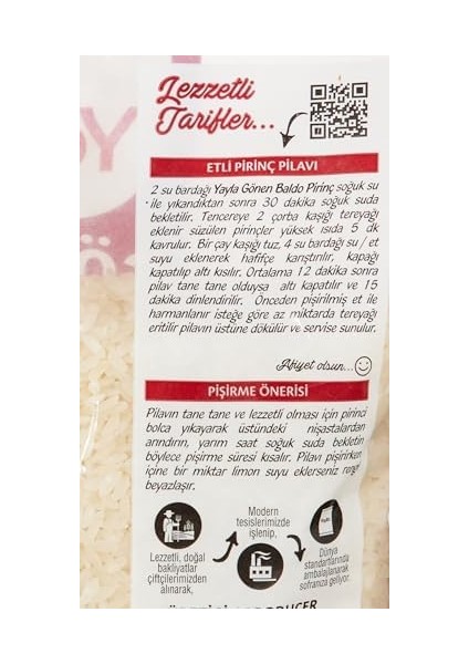 Yayla Gıda Yayla Gönen Baldo Pirinç, 2 kg