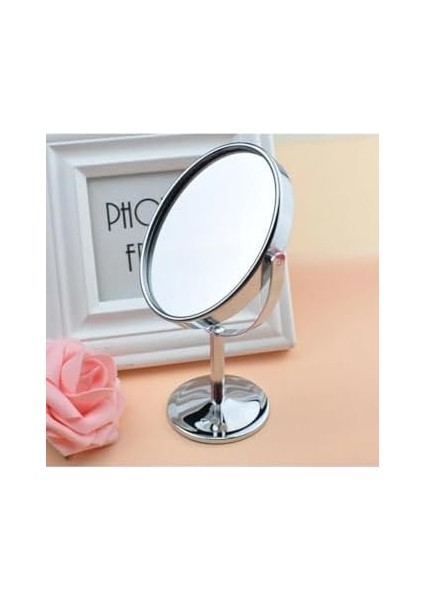 Orret Home Mini Masa Üstü Makyaj Aynası, 360 Derece Dönebilen, Çift Taraflı, Krom Kaplama, Kompakt ve Şık Tasarım (Yuvarlak) fiyatları
