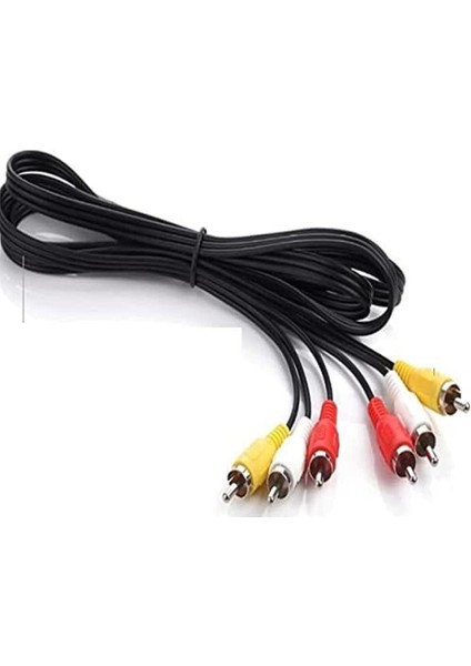 5006 3rca To 3 Rca Ses Görüntü Tos Scart Kablosu 1.5 Metre