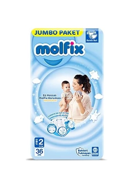 Molfix Jumbo Paket Mini 2 Beden Bebek Bezi (1 x 36 Adet)