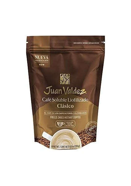 Juan Valdez Klasik Granül Kahve, 250G, Tamamı Birinci Sınıf Arabica Çekirdeklerinden Üretilmiş