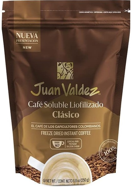 Juan Valdez Klasik Granül Kahve, 250G, Tamamı Birinci Sınıf Arabica Çekirdeklerinden Üretilmiş fiyatları