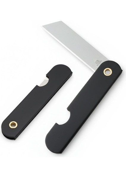 PM-28647 Tekli Katlanır Falçata Maket Bıçağı Büyük Paslanmaz Çelik Siyah