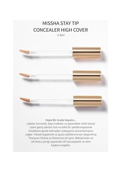 Mıssha Ince Dokulu Pürüzsüz Görünüm Sağlayan Concealer Stay Tip Concealer High Cover 21P(FAIR) modelleri