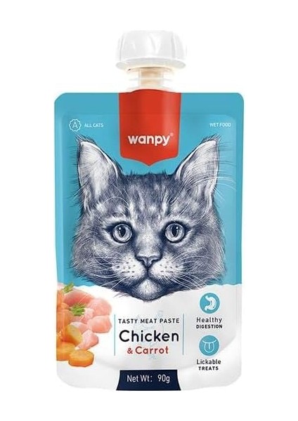Wanpy Taze Tavuklu Havuçlu Kedi Et Ezmesi 90GR