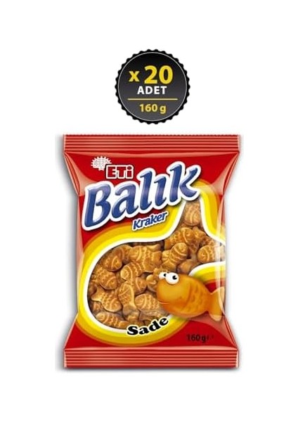 Eti Balık Kraker 160 G x 20 Adet