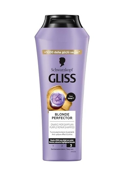 Gliss Blonde Perfector Turunculaşma Karşıtı Onarıcı Şampuan Peptit ve Yaban Mersini Özü ile 250 ml modelleri