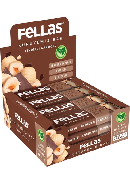 Fellas Fındıklı Kakaolu Kuruyemiş Bar 30 gr x 12 Adet