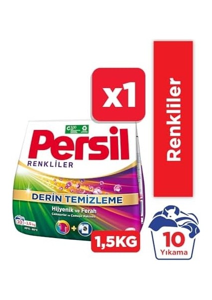 Persil Toz Çamaşır Deterjanı 1,5 kg 10 Yıkama Renkli, Renkliler 1.5kg fiyatları