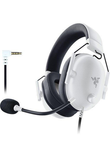 Blackshark V2 x - Beyaz Premium Espor Oyun Kulaklığı (50MM Sürücülü Kablolu Kulaklık, Pc, Mac, Ps4, Xbox One ve Switch Için Gürültü Engelleme) Beyaz
