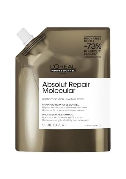 L'oréal Professionnel Paris Serie Expert Absolut Repair Molecular Tüm Yıpranmış Saçlar Için Arındırıcı Refill Şampuan 500ML