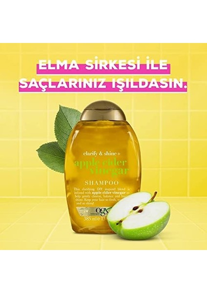 Ogx Işıltı Veren Elma Sirkesi Şampuan Yağlı Saçlar Için 385 ml