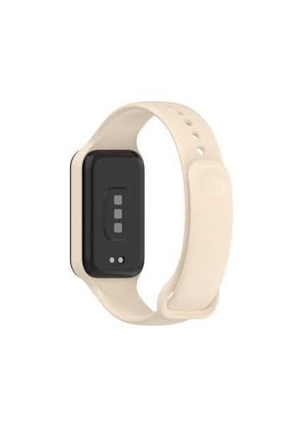 Ile Uyumlu Smart Band 2 Mi Band 8 Uyumlu Silikon Kordon Kayış, Bej fiyatları