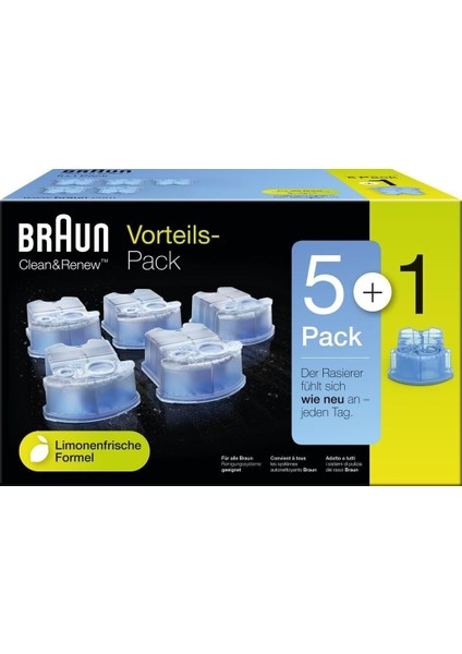 Braun Clean & Renew Elektrikli Tıraş Makinesi Için Yedek Kartuşlar, 5+1'li Paket fiyatları