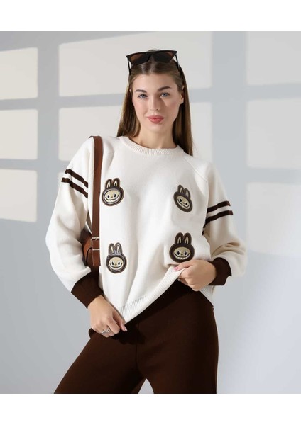 Sevimli Desenli Oversize Triko Takım modelleri